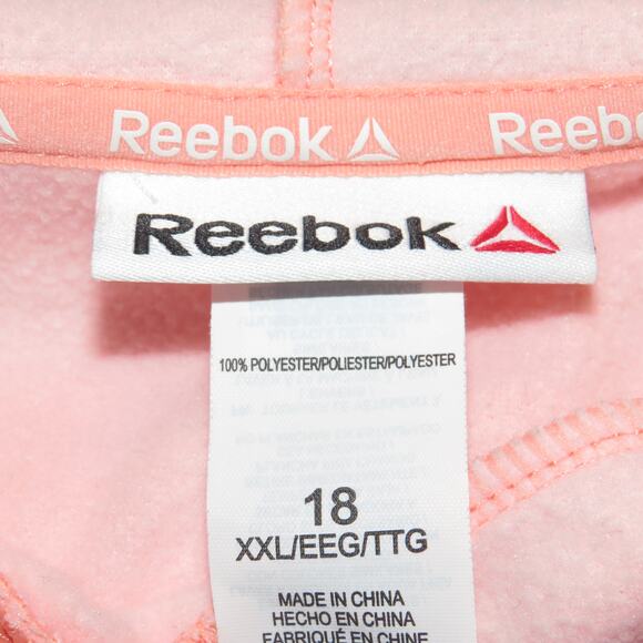 Reebok Orange Logo Athletic Hooded Girls Pullover Sweatshirt - Picture 5 of 6